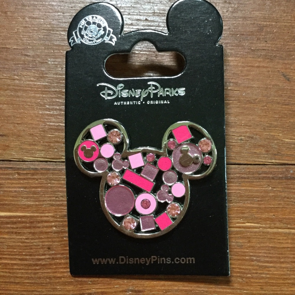 Mickey Mouse Disney Pin Pink Jewels